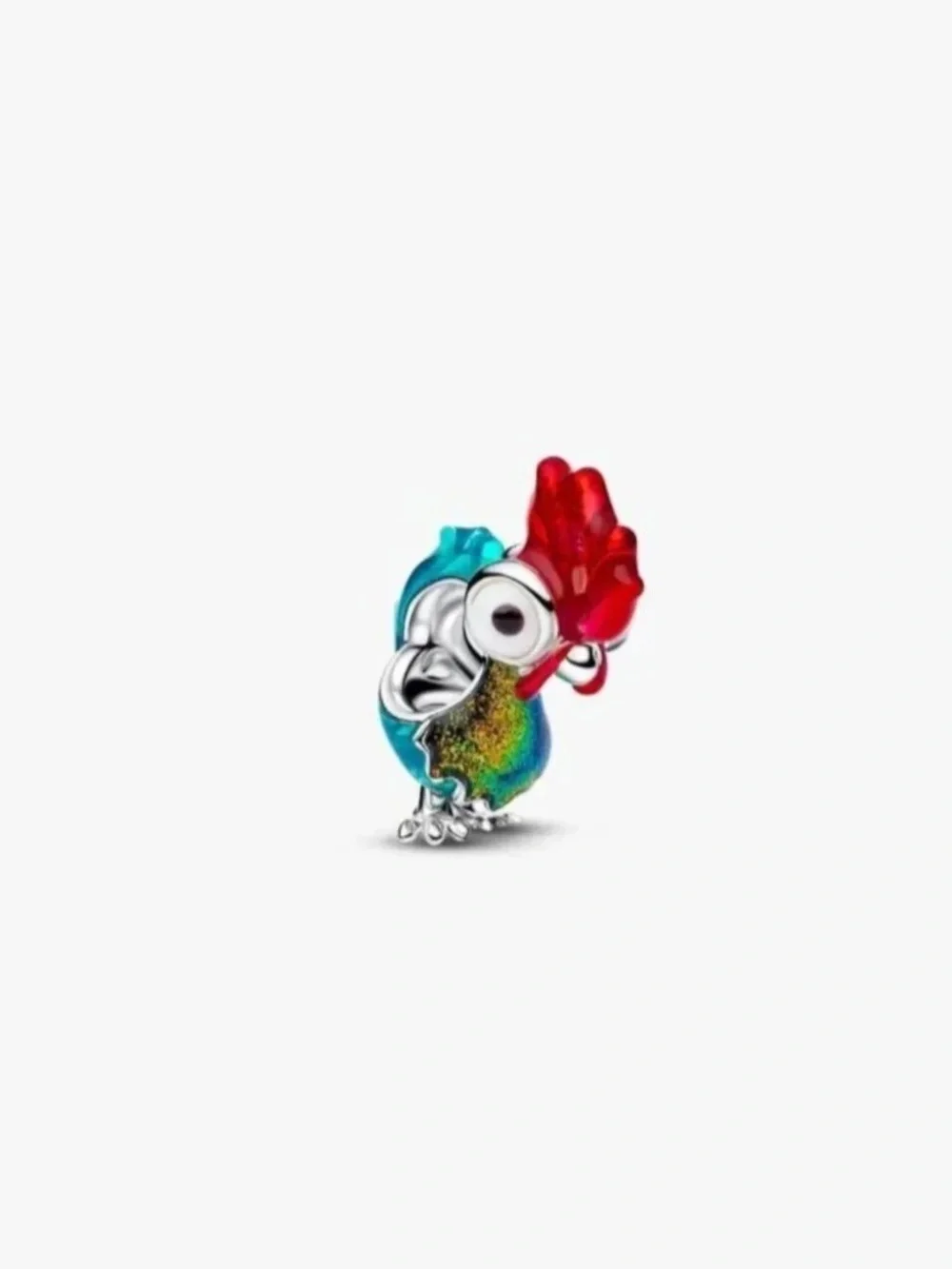 Pandora Multicolor Rooster Charm - Red & Teal